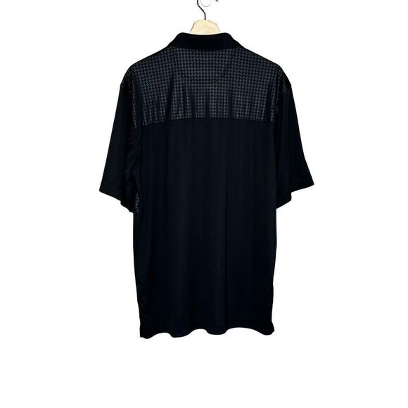 Greg Norman for Tasso Elba black houndstooth golf polo size L - Picture 2 of 9
